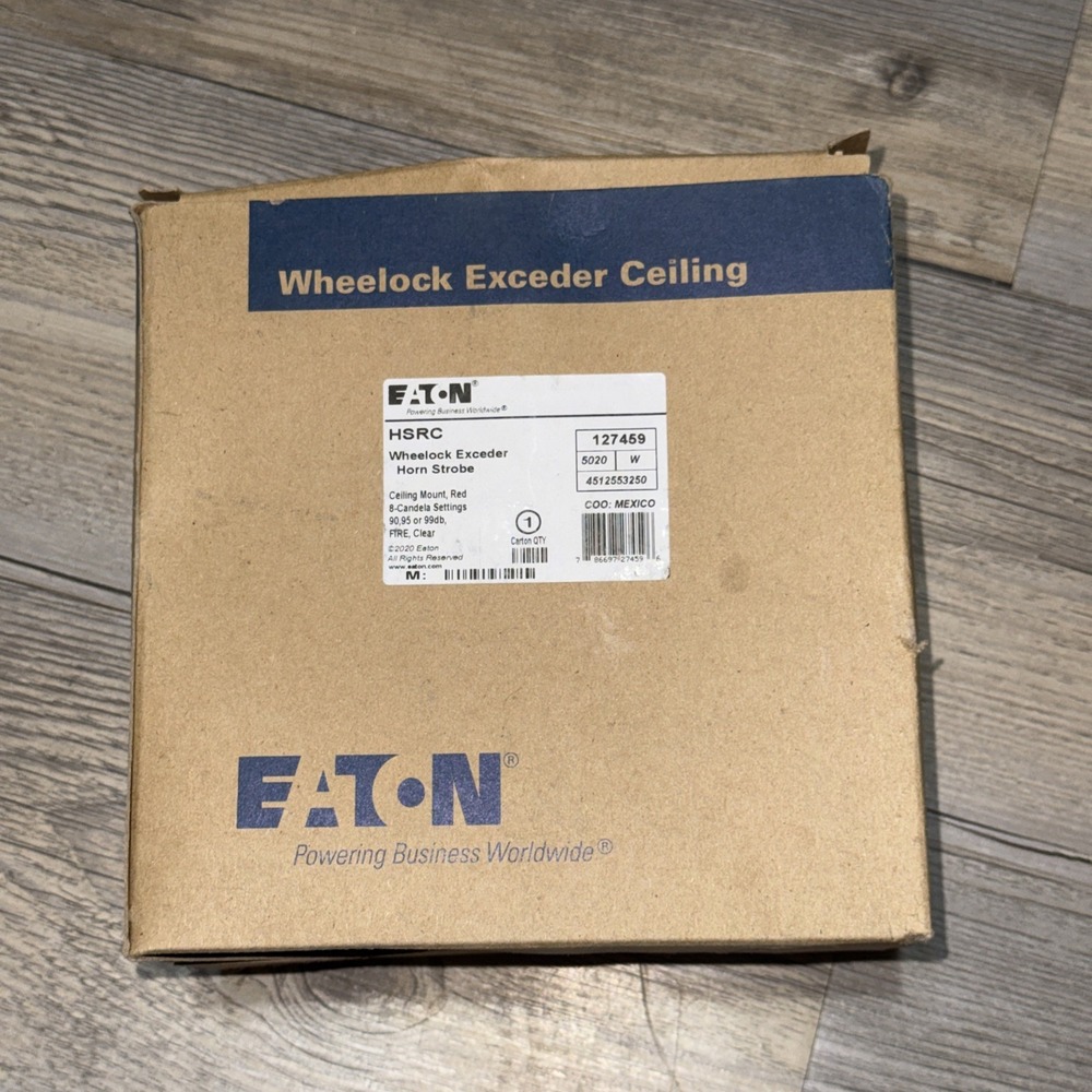 Eaton Wheelock Exceder HSRC 127459 Horn Strobe Red Ceiling Mount Fire Alarm